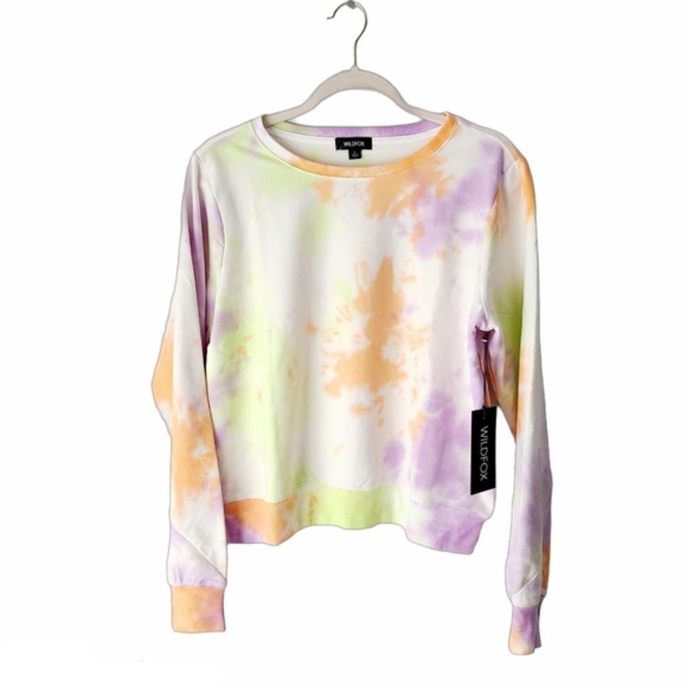 Wildfox Tie Dyed Purple Orange Soft Sweatshirt